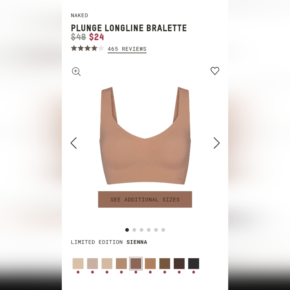 NWT skims naked plunge longline bralette